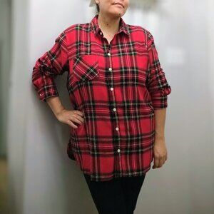 Relaxed Plaid Twill Classic Shirt XXL